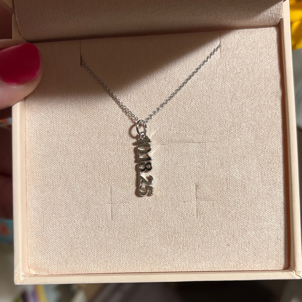 Timeless Silver Date Pendant Necklace
